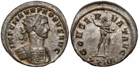 Probus (276-282 AD) Antoninian, Siscia Obverse: IMP C M AVR PROBVS AVG Cuirassed bust right.
 Reverse: CONSERVAT AVG Sol standing, looking left, righ...