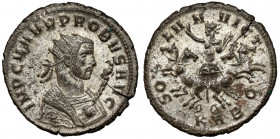 Probus (276-282 AD) Antoninian, Serdica - ex. Philippe Gysen Very rare and desirable consular bust type RIGHT instead of left as usual.
 Sol was the ...