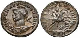 Probus (276-282 AD) Antoninian, Serdica Obverse: IMP C M AVR PROBVS AVG Radiate, cuirassed and helmeted bust left, holding spear and shield.
 Reverse...