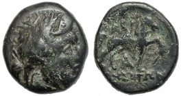 Greece, Thrace, Odessos (270-196/88 BC) AE19 Obverse: Laureate head of Zeus to right. Reverse: Horseman to right, monogram below. Bronze, diameter 18,...