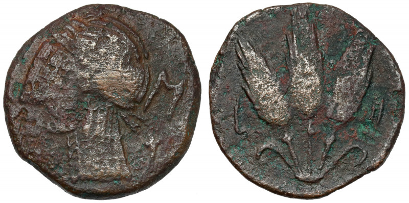 Greece, Mauretania, Iol-Caesarea (III-II century BC) AE22 - Rare Obverse: Head o...