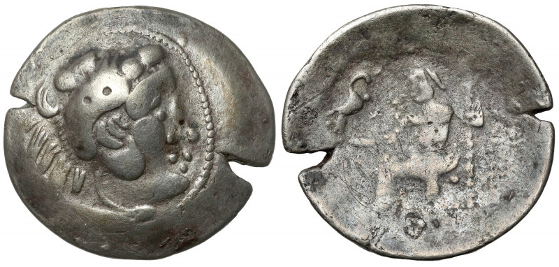 Danubian Celts, AR Drachm (IInd Century BC) - Alexander III Type Obverse: Styliz...