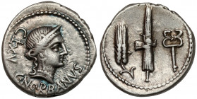 Roman Republic, C.Norbanus (83 BC) AR Denarius Obverse: C·NORBANVS / CLXV Diademed head of Venus right. Reverse:&nbsp;Fasces between grain ear and cad...