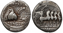 Augustus (27 BC-14 AD) AR Denarius, Spain, Colonia Patricia Obverse: S•P•Q•R•PARENT / CONS•SVO Toga picta over tunica palmata flanked on left by legio...