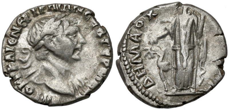 Traian (98-117 AD) Arabia Bostra, AR Drachm Obverse: AΥTOKΡ KAIC NEP TPAIAN CEB ...