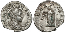 Alexander Sever (222-235 AD) AR Denarius, Rome Obverse: IMP C M AVG SEV ALEXAND AVG Laureate, cuirassed and draped bust right. Reverse: LIBERTAS AVG L...