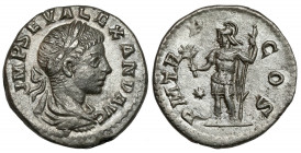Alexander Sever (222-235 AD) AR Denarius, Rome Obverse: IMP SEV ALEXAND AVG Laureate, draped and cuirassed bust right Reverse: P M TR P COS Mars stand...