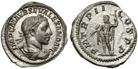 Alexander Sever (222-235 AD) AR Denarius, Rome Obverse: IMP C M AVR SEV ALEXAND AVG Laureate, cuirassed and draped bust right.&nbsp; Reverse: P M TR P...