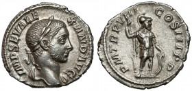 Alexander Sever (222-235 AD) AR Denarius, Rome Obverse: IMP SEV ALEXAND AVG Laureate bust right. Reverse: P M TR P VIII COS III P P&nbsp; Mars standin...