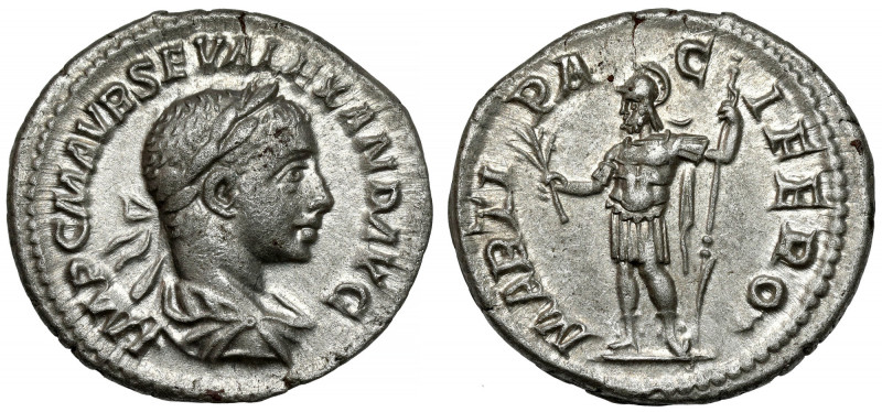 Alexander Sever (222-235 AD) AR Denarius, Rome Obverse: IMP C M AVR SEV ALEXAND ...