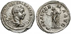 Alexander Sever (222-235 AD) AR Denarius, Rome Obverse: IMP C M AVR SEV ALEXAND AVG Laureate, draped and cuirassed bust to right.
 Reverse: PAX AETER...