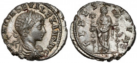 Alexander Sever (222-235 AD) AR Denarius, Rome Obverse: IMP C M AVR SEV ALEXAND AVG Laureate, cuirassed and draped bust right.
 Reverse: FIDES MILITV...