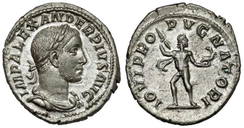 Alexander Sever (222-235 AD) AR Denarius, Rome Obverse: IMP ALEXANDER PIVS AVG L...