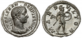 Alexander Sever (222-235 AD) AR Denarius, Rome Obverse: IMP ALEXANDER PIVS AVG Laureate, draped and cuirassed bust right.&nbsp; Reverse: MARS VLTOR Ma...