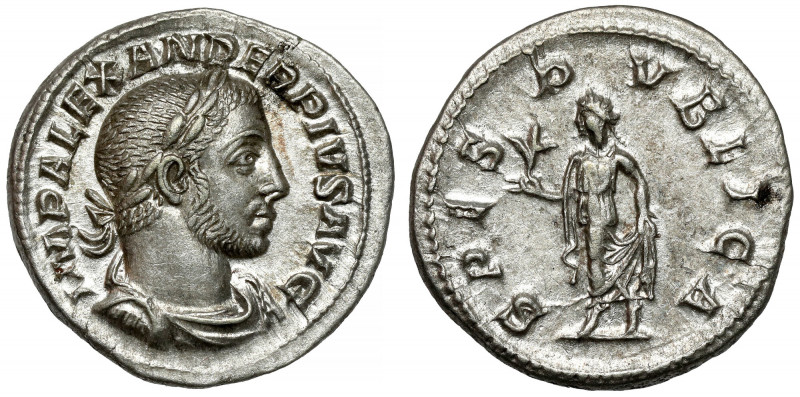 Alexander Sever (222-235 AD) AR Denarius, Rome Obverse: IMP ALEXANDER PIVS AVG
...