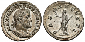 Maximinus I Thrax (235-238 AD) AR Denarius, Rome Obverse: MAXIMINVS PIVS AVG GERM Laureate, draped and cuirassed&nbsp; Reverse: PAX AVGVSTI Pax standi...