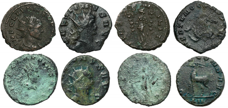 Gallien and Claudius II Gothicus, antoninian, lot (4pcs) 
Grade: +/F-