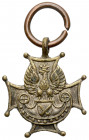 Miniaturka oznaki, Krzyż Armii Ochotniczej 1920 - Artyleria Przetarcia srebrzenia, brak wstążki.&nbsp; Wymiary: 19,2 x 16,1 mm. 
Reference: Oberleitn...