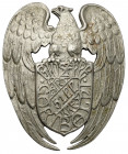 Odznaka, 51 Pułk Piechoty Strzelców Kresowych Odznaka jednoczęściowa, wykonana z białego metalu, prawdopodobnie w zakładzie Eugeniusza Mariana Unger, ...
