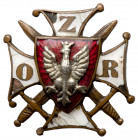 Odznaka, Związek Oficerów Rezerwy Odznaka trzyczęściowa, numerowana na nakrętce. Wymiary: 20,2 x 19,5 mm.&nbsp; Reference: Sawicki str.601