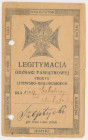 Legitymacja do odznaki, Front Litewsko-Białoruski wymiary: 90 x 146 mm