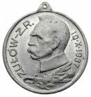 Medalik, Zjazd Związku Rezerwistów w Zułowie 1937 Aluminium, średnica 26 mm.&nbsp; Na rewersie wydrapany nieczytelny napis oraz data.&nbsp;