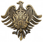 Odznaka patriotyczna - Herb Lwowa na piersi orła, Buszek Bardzo dobrze wykonana odznaka patriotyczna, przedstawiająca herb miasta Lwów na piersi orła....