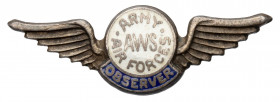 US Aircraft Warning Service (AWS) - Observer badge Organizacja Aircraft Warning Service (AWS)&nbsp;była cywilną służbą Korpusu Obserwatorów Lądowych U...