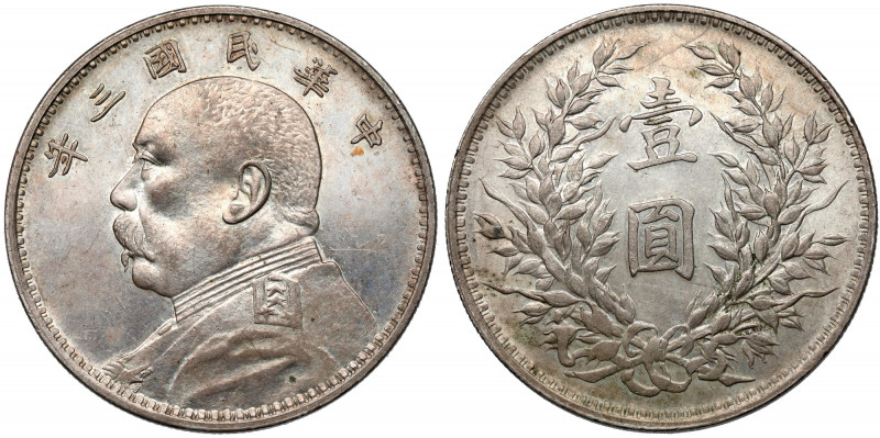 Republic of China, Shikai, Yuan / Dollar year 3 (1914) Silver, diameter 38,8 mm,...