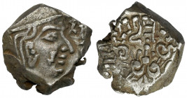 India, Gupta Dynasty, Kumaragupta I, Drachm Silver, diameter ~12 mm, weight 2,2 g.&nbsp;
 Srebro, średnica ~12 mm, waga 2,2 g.&nbsp; 
Grade: XF 

...