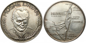 Israel, Moshe Dayan, Medal 1967 - Six-Day War Silver, diameter 40 mm, weight 24,8 g.&nbsp;
 Medal wybity z okazji wojny sześciodniowej.&nbsp; Srebro,...