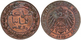 German East Africa, Wilhelm II, Pesa 1890
Deutsch-Ostafrika, Wilhelm II, Pesa 1890 
Grade: XF+ 

WORLD COINS - AFRICA EAST AFRICA, OSTAFRIKA