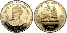 Ethiopia, Hailé Selassié I 2nd Reign - Golden Jubilee Efektowana, duża, złota moneta.&nbsp; Średnica 53, nakład tylko 8.823 sztuk.&nbsp; Złoto Au.900,...