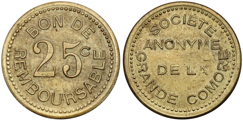 Comores, Société anonyme de la Grande Comore, essai de 25 centimes no date (1915...