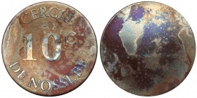 Madagascar, Cercle de Nossi Be, 10 centimes no date Diameter 24 mm, weight 1,95 g.
 Średnica 24 mm, waga 1,95 g.

Grade: XF+ 

WORLD COINS - AFRI...