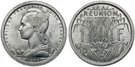 Réunion, Mule Franc 1948 - rare Edge plain. Aluminium, diameter 22,87 mm, weight 1,32 g.
 Aluminium, średnica 22,87 mm, waga 1,32 g.

Grade: UNC/AU...