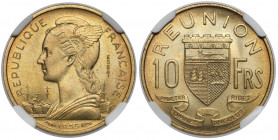 Réunion, 10 francs 1955 - Essai Pattern 
Grade: NGC MS67 

WORLD COINS - AFRICA