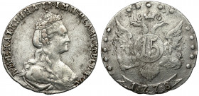 Russia, Catherine II, 15 kopecks 1778, Petersburg 
Grade: VF 

EUROPE WORLD COINS - RUSSIA RUSSLAND