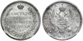 Russia, Alexander I, Ruble 1812 MФ, Petersburg Piękny. 
Reference: Bitkin 103
Grade: NGC MS62 

EUROPE WORLD COINS - RUSSIA RUSSLAND