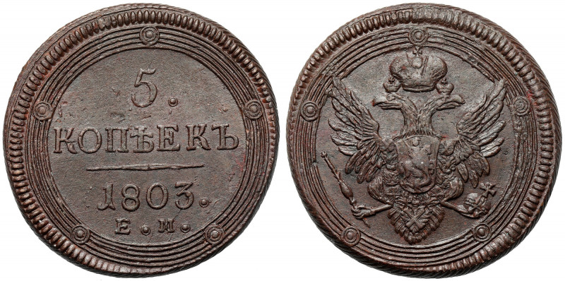 Russia, Alexander I, 5 kopecks 1803 EM 
Grade: XF- 

EUROPE WORLD COINS - RUS...