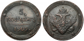 Russia, Alexander I, 5 kopecks 1809 KM 
Grade: XF 

EUROPE WORLD COINS - RUSSIA RUSSLAND