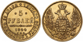 Russia, Nicholas I, 5 rubles 1844 КБ Złoto, średnica 22,7 mm, waga 6,54 g.&nbsp; 
Grade: VF+ 

EUROPE WORLD COINS - RUSSIA RUSSLAND