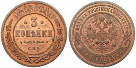 Russia, Alexander II, 3 kopecks 1868 
Grade: XF+/AU 

EUROPE WORLD COINS - RUSSIA RUSSLAND