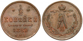 Russia, Alexander III, 1/2 kopeck 1889, Petersburg 
Grade: XF+ 

EUROPE WORLD COINS - RUSSIA RUSSLAND