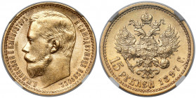 Russia, Nicholas II, 15 rubles 1897 AT 
Grade: NGC MS60 

EUROPE WORLD COINS - RUSSIA RUSSLAND