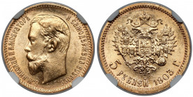 Russia, Nicholas II, 5 rubles 1903 AP 
Grade: NGC MS62 

EUROPE WORLD COINS - RUSSIA RUSSLAND