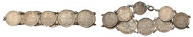 Russia, Bracelet with coins of 5, 10 and 15 kopecks Bransoletka wykonana z monet srebrnych wybitych za panowania cara Rosji Mikołaja II.&nbsp; Uszkodz...