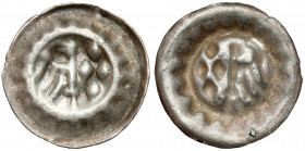 Brandenburg, Brakteat - Halbadler
Brandenburgia, Brakteat - półorzeł 
Grade: XF 

EUROPE WORLD COINS - GERMANY