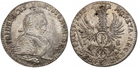 Preussen, Friedrich II, 18 Gröscher 1752-E, Königsberg
Prusy, Fryderyk II, Ort 1752-E, Królewiec Wady blachy, lekko czyszczony.&nbsp;

Grade: XF- ...