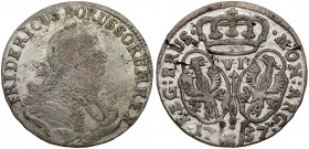 Preussen, Friedrich II, 6 kreuzer 1757-E, Königsberg
Prusy, Fryderyk II, 6 krajcarów 1757-E, Królewiec 
Grade: XF-/XF 

EUROPE WORLD COINS - GERMA...